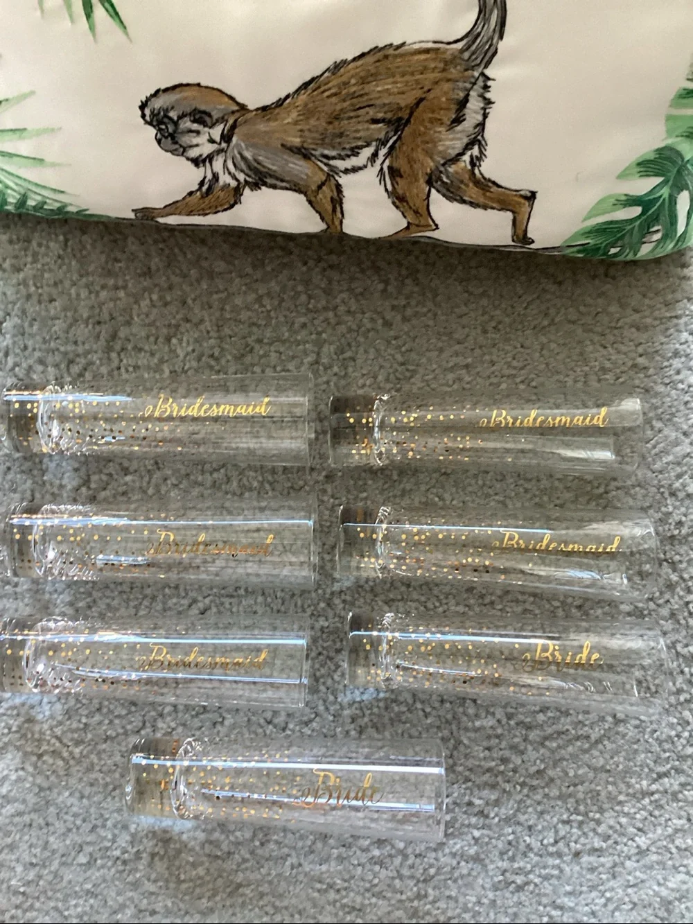 “Bride” & 'Bridesmaid' Champagne Toasting Glasses🥂 with Gold Script